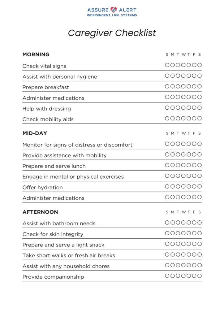 Download the caregiver daily checklist here